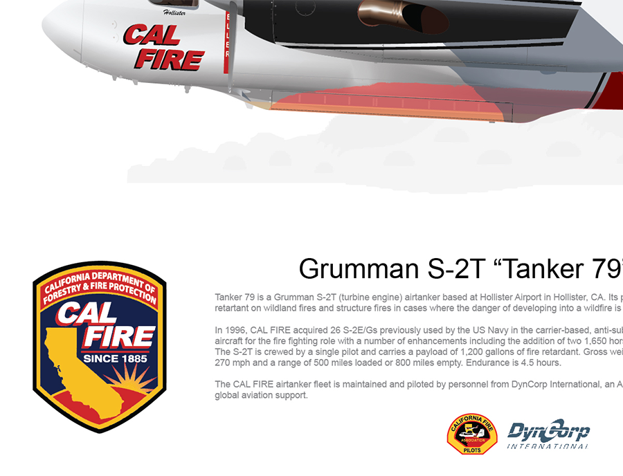 CAL FIRE Hollister S-2T Airtanker 79 N458DF with Air Attack 460