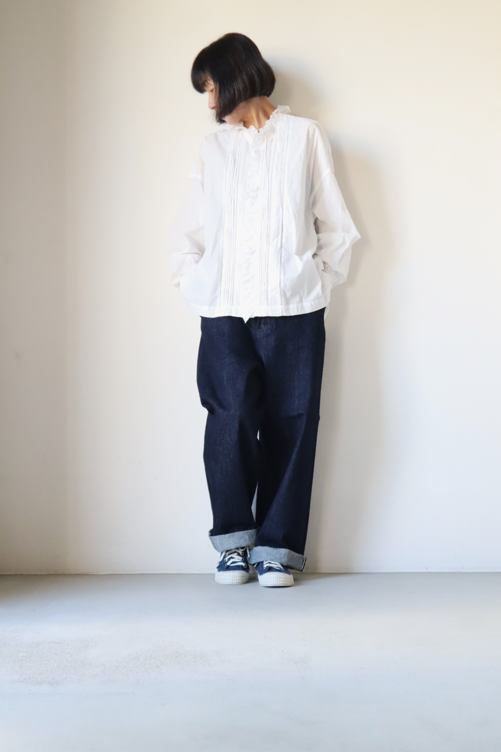 TOUJOURS公式通販 トゥジュ―正規取扱店 TOUJOURS/Lace Pin Tuck Ruffle