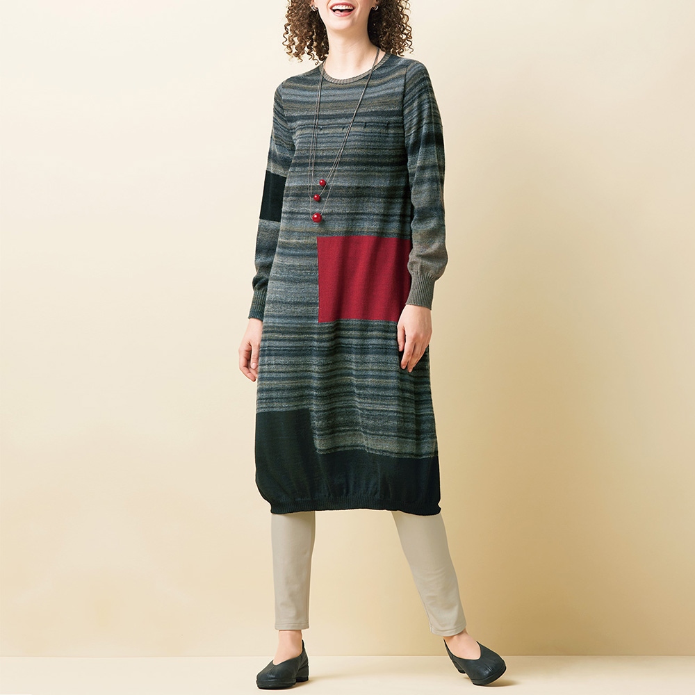 M＆KYOKO かすりニットワンピース | ライトアップオンラインストア