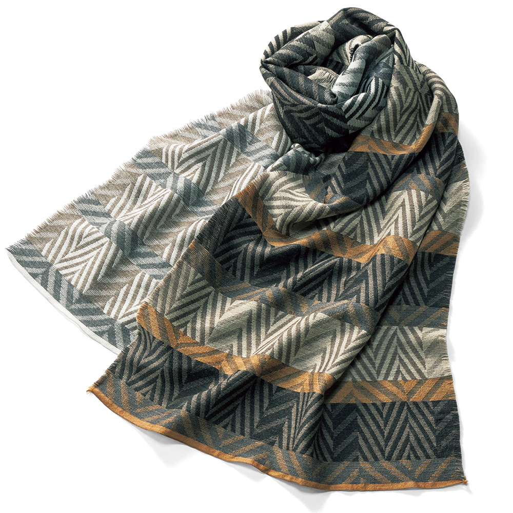 トレ社 ウールシルク・ジャカードストール | ライトアップオンラインストア