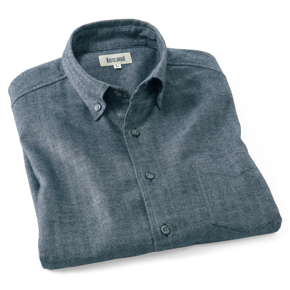 マッセルバラ ウインターコットン・ヘリンボーン柄シャツ | ライト