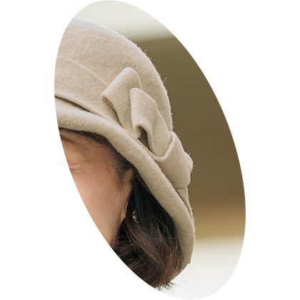 マキシン リボン付き縮じゅうウールハット | ライトアップオンラインストア