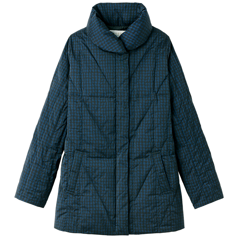 アソーム 千鳥柄風プリントダウンコート | ライトアップオンラインストア