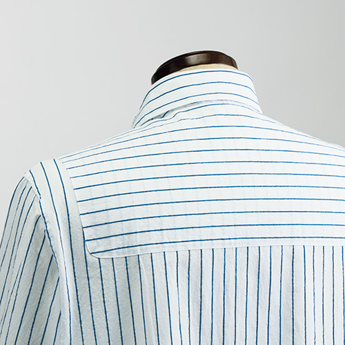 ナティック・マリーン 綿麻ドビーストライプマリンシャツ | ライト