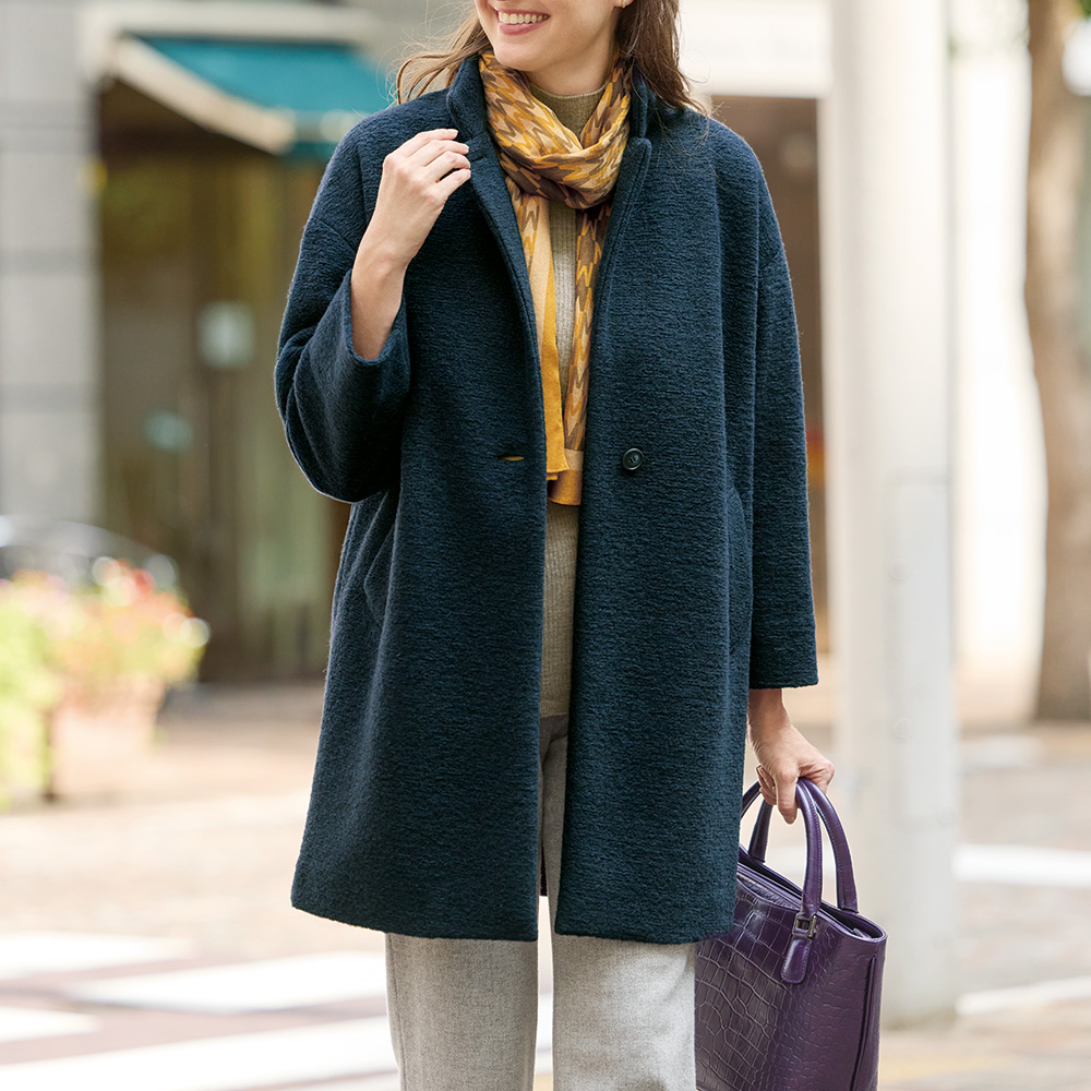 チェントフェリチタ ウール混スライバーニットコート | ライトアップ