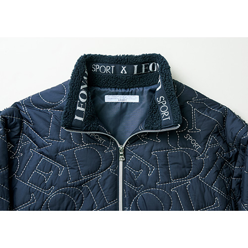 レオナール スポーツ ボア使いロゴキルトデザインコート／当社限定