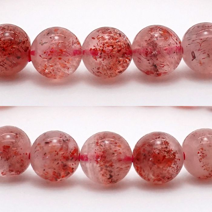 パワーストーン　天然石　レッドスーパーセブン　8mm　14cm　No.588 7つの鉱物 奇跡の石 運気 愛 調和 能力開花 豪華 きらきら キラキラ<br>