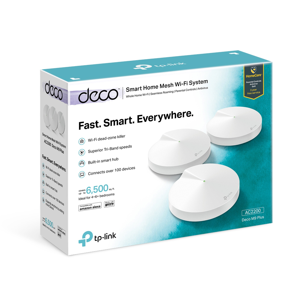 TP-LINK DECO M9 PLUS AC2200 WIRELESS WHOLE HOME MESH SYSTEM (3
