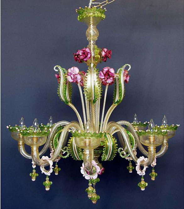 851)CH112-8 MAZZUCCATO イタリア製 ベネチアンガラス シャンデリア(8