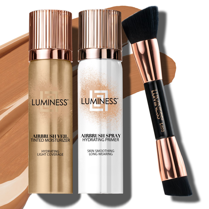 Airbrush Veil Tinted Moisturizer 3-Piece Kit - Tan 100 | Luminess