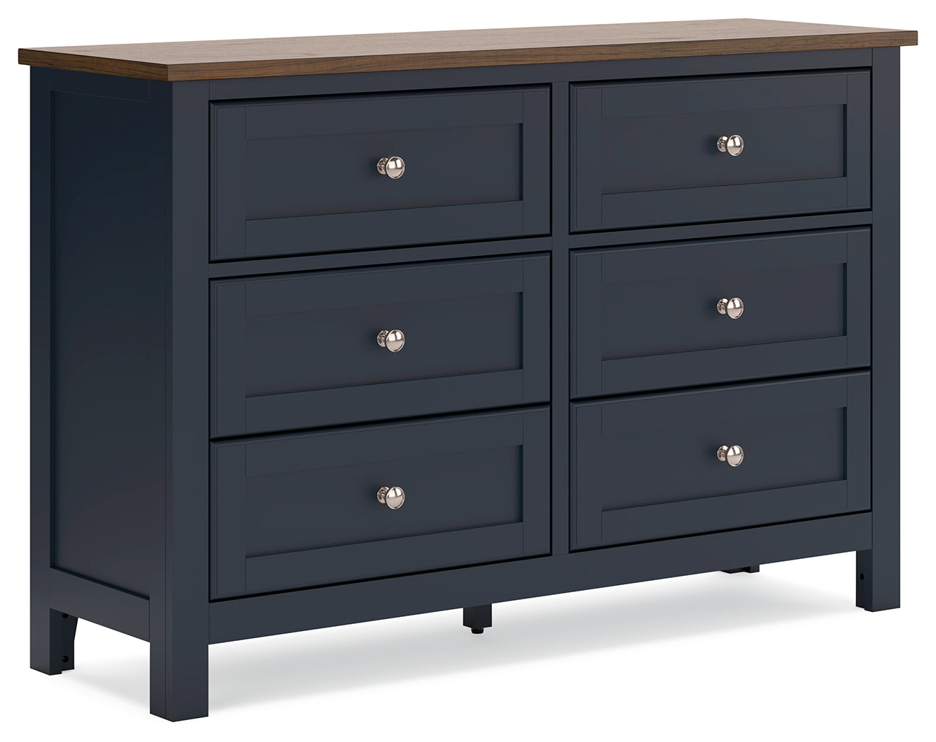 Landocken Twin Panel Bed with Dresser in Brown/Blue – Luna Furniture