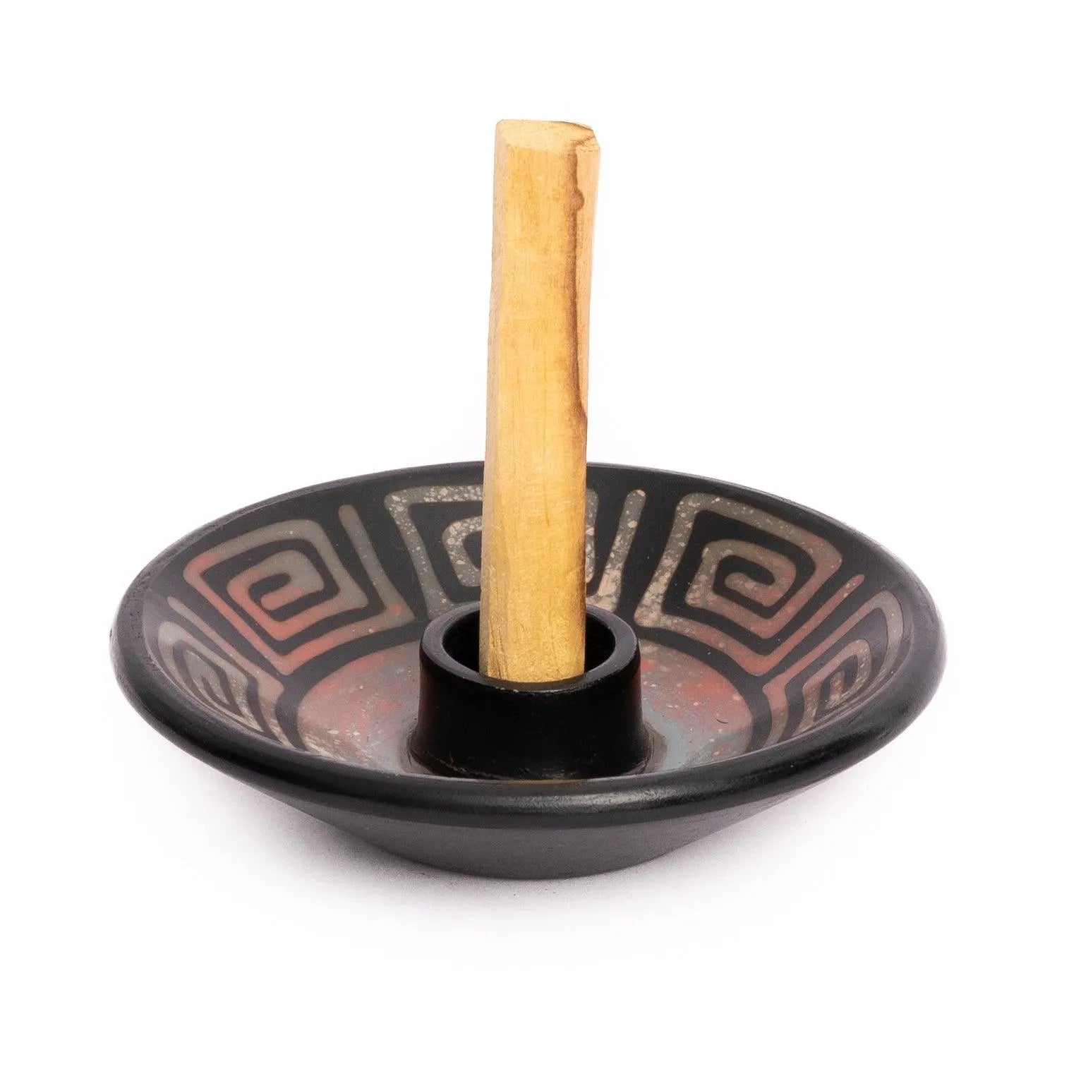Authentic Palo Santo Holder from Chulucanas, Peru in Black and
