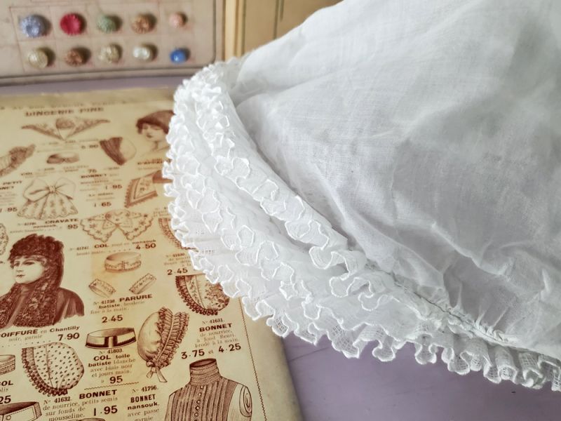 フランスアンティーク ボネ ムースリン