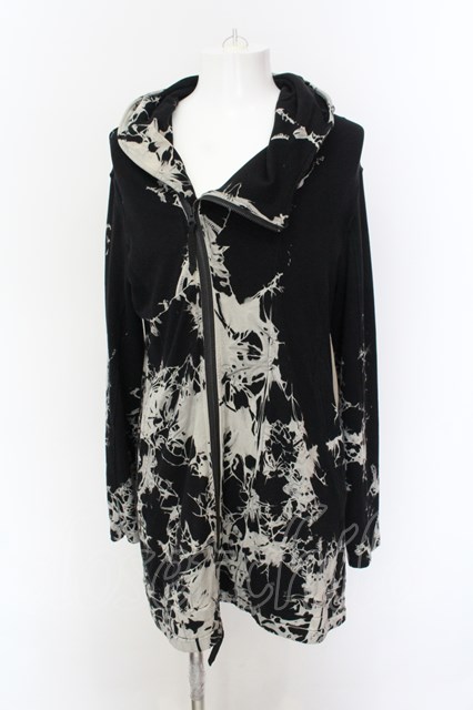 KMRii / HOODED DRAPE RIDER 02 ライダースパーカー 1 ブラック O-25