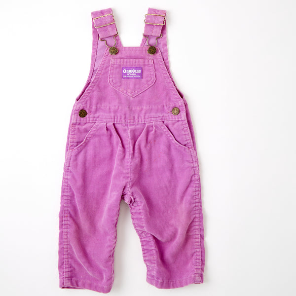 Vintage Oshkosh light purple corduroy pleated front overalls size