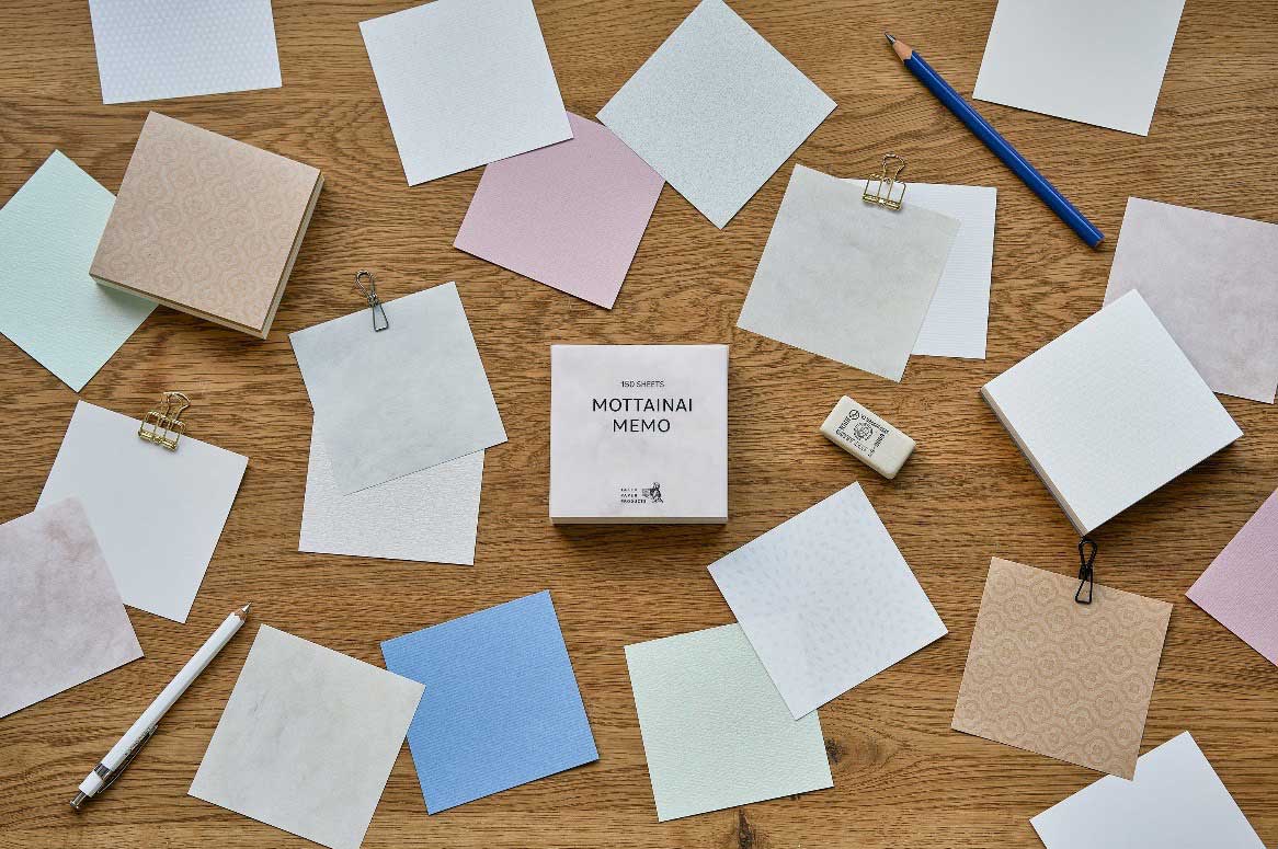 紙の専門商社「竹尾」が協賛企業に加わりました「MOTTAINAI MEMO」も