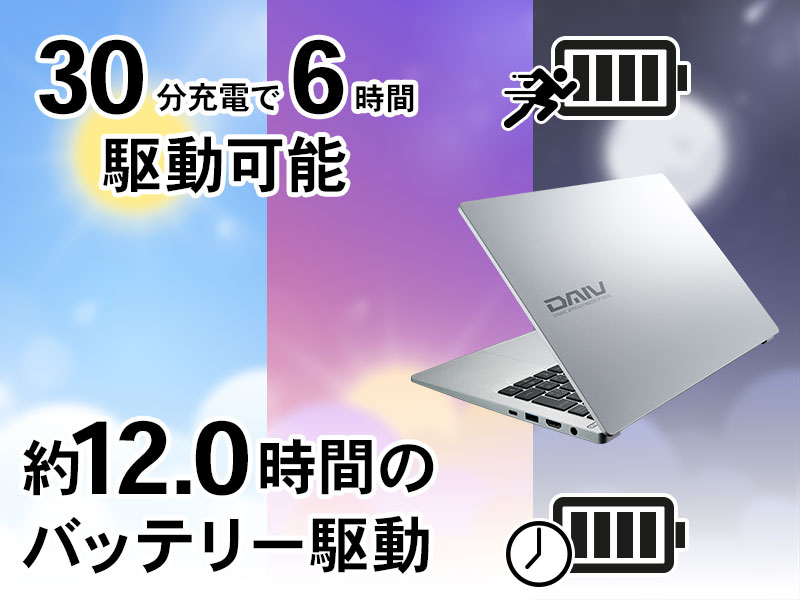 DAIV 4P-EVO 高速充電と長時間バッテリー駆動の軽量ノートPC│パソコン