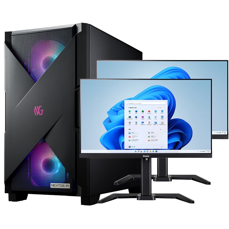 NEXTGEAR JG-A7G6T(ゲーミングモニター2枚セット)│デスクトップ