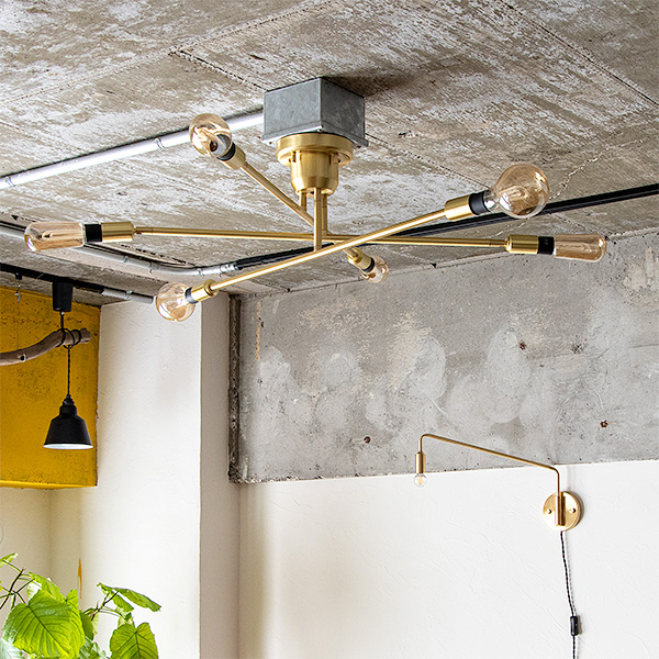 CYMRIC キムリック 6灯真鍮シーリングライト 電球別売 【玄関前渡し