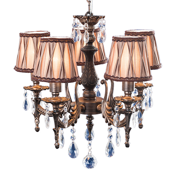 5灯式 シェードシャンデリア Shade Chandelier 白熱球 アンティーク