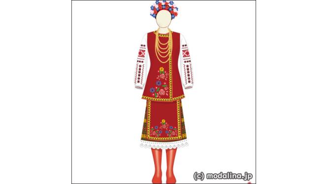 民族衣装を着た女性。油絵。支援のため、この絵を販売する。 民族衣装