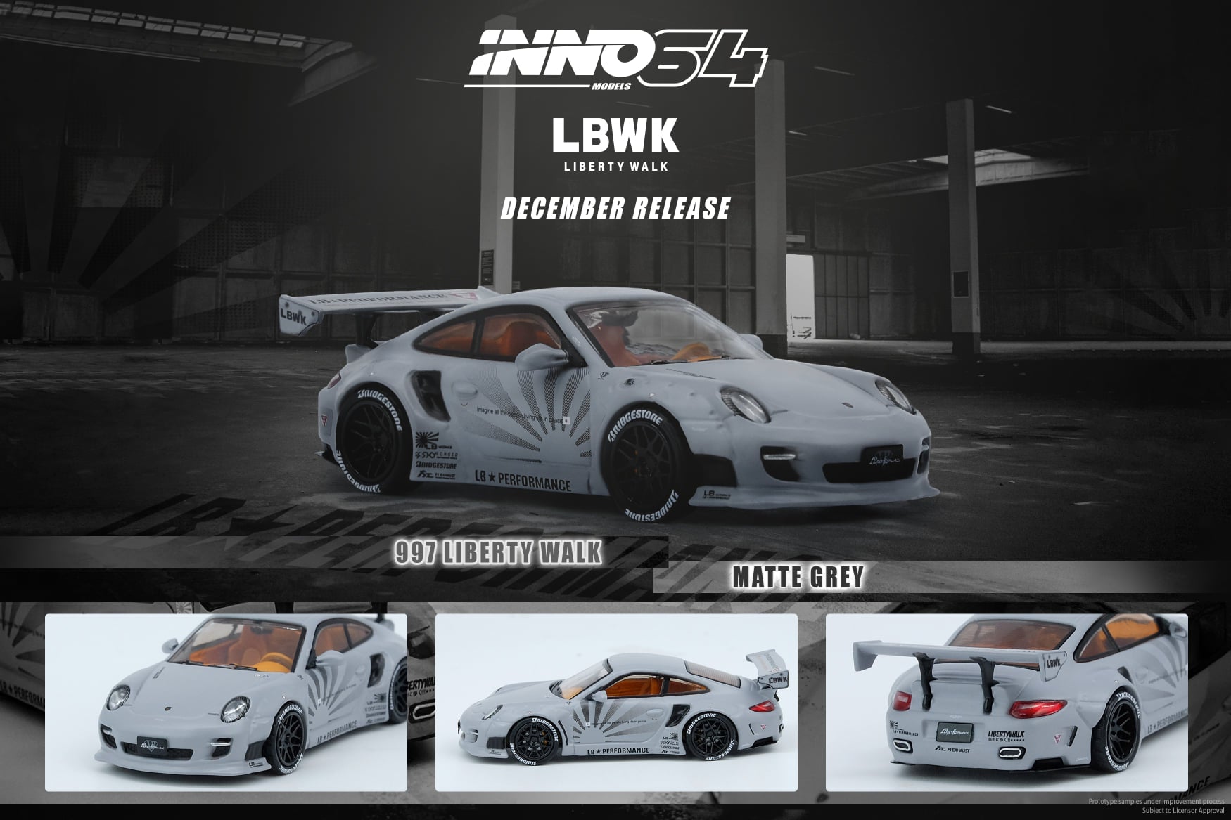 INNO64 限定 LIBERTY WALK PORSCHE ミニカー 3セット INNO64 限定