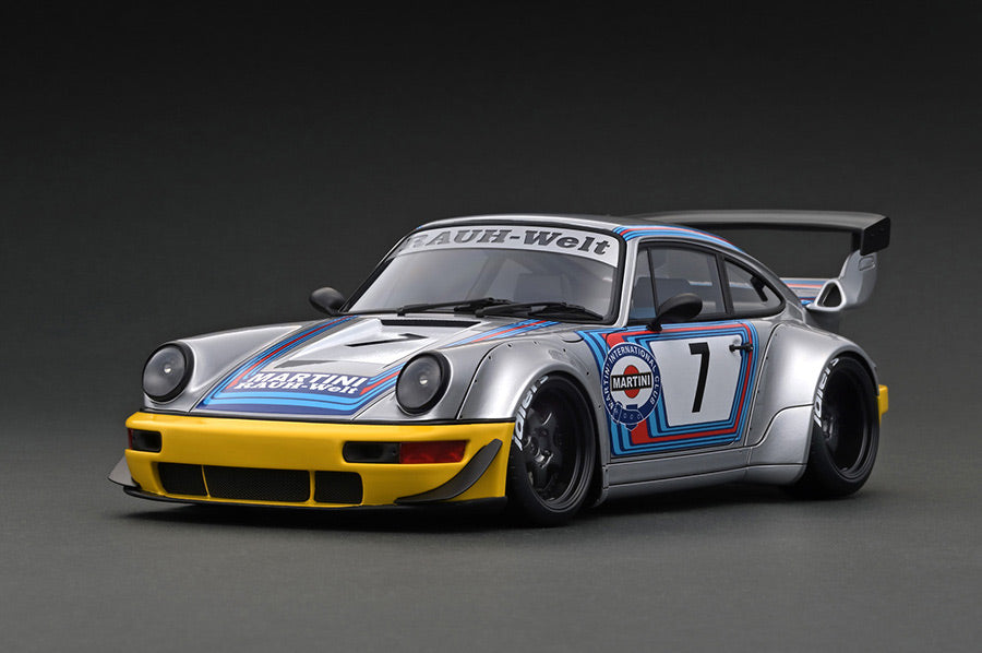 Ignition Model 1:18 Porsche 964 RWB in Silver / Yellow With Engine