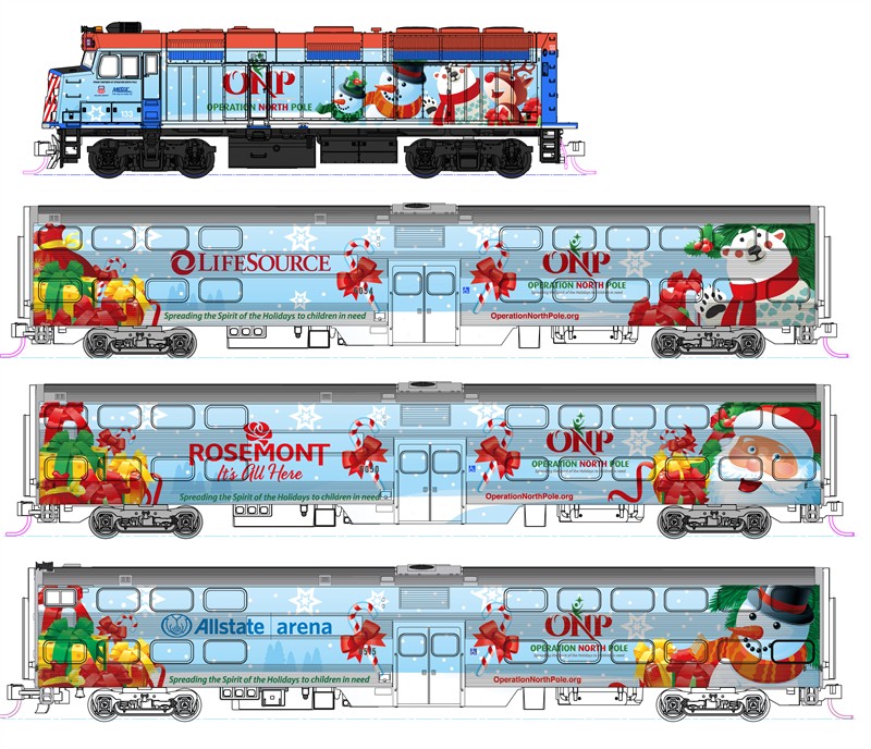 Kato 106-2016 Operation North Pole Christmas Train mit F40PH