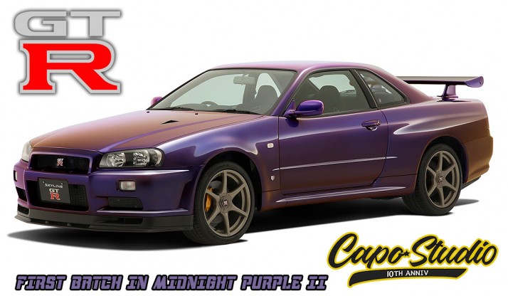 CAPO NISSAN SKYLINE GT-R R34 1/8 SCALE RC MODEL KIT IN MIDNIGHT