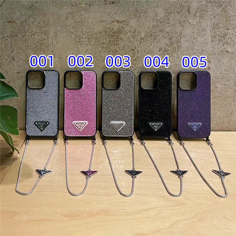 プラダ iphoneケースキラキラ iphoneケース チェーン付き ブランド