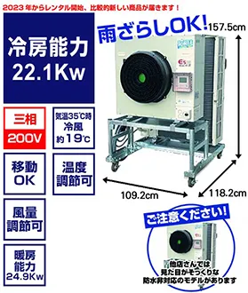 三相200V＞防水性能IPX4・雨ざらしOK 大型スポットエアコン【バズーカ