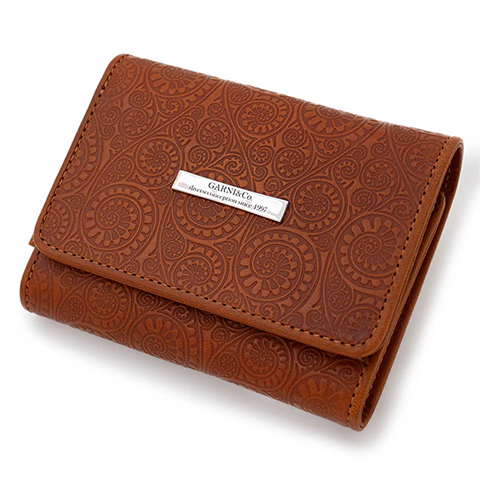 GARNI ガルニ GL19001 Vine Pattern Three Fold Wallet 財布 BROWN