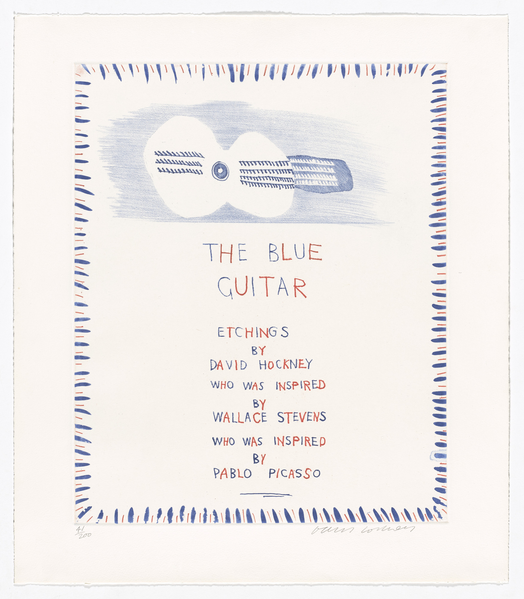 David Hockney. The Blue Guitar from The Blue Guitar. 1976–77