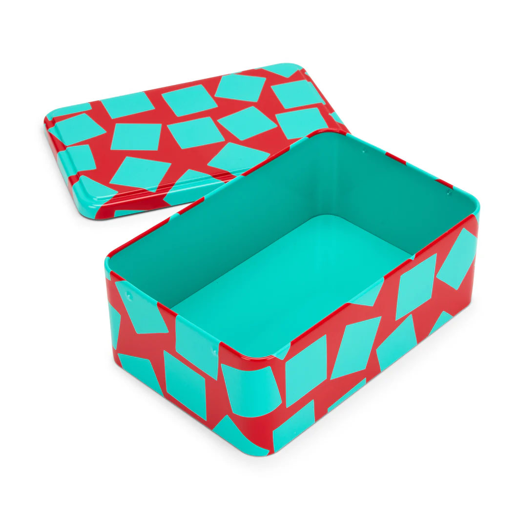 George Sowden 長方形 ブリキ缶 レッド／ターコイズ(レッド/ターコイズ