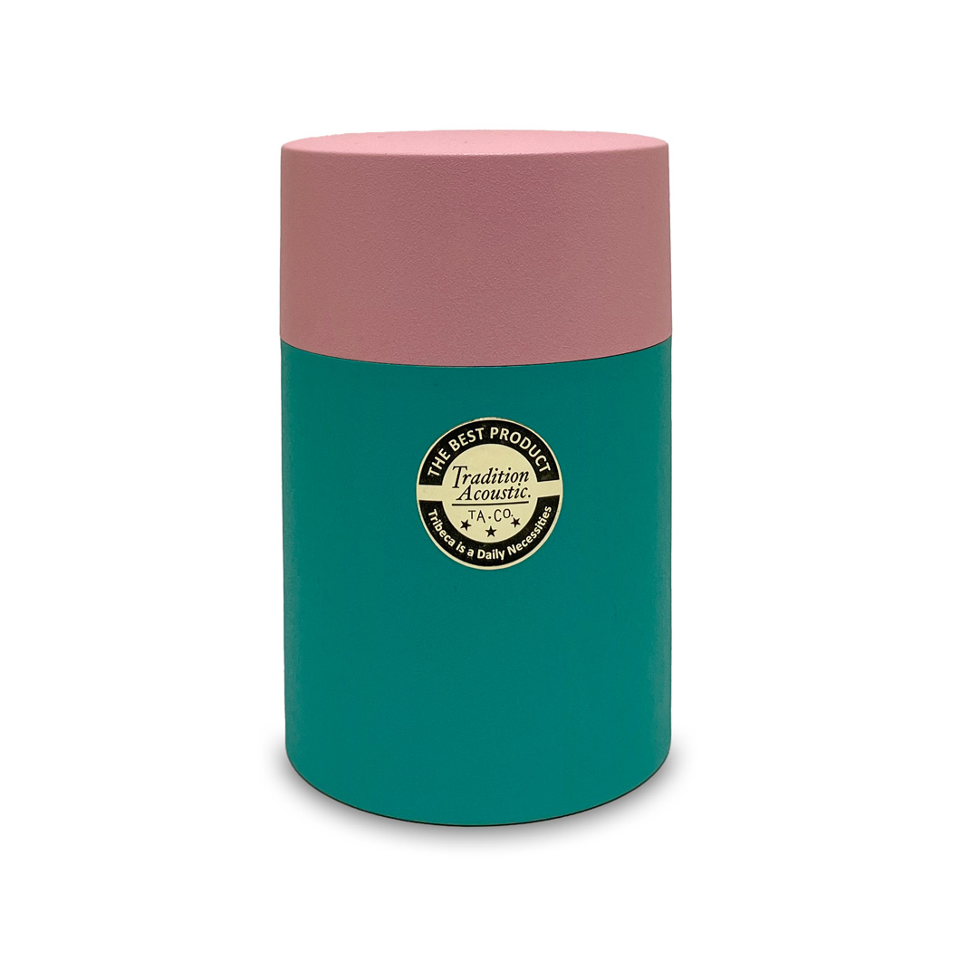 ティーキャニスター ピンク x ミント(ピンク x ミント)：キッチン