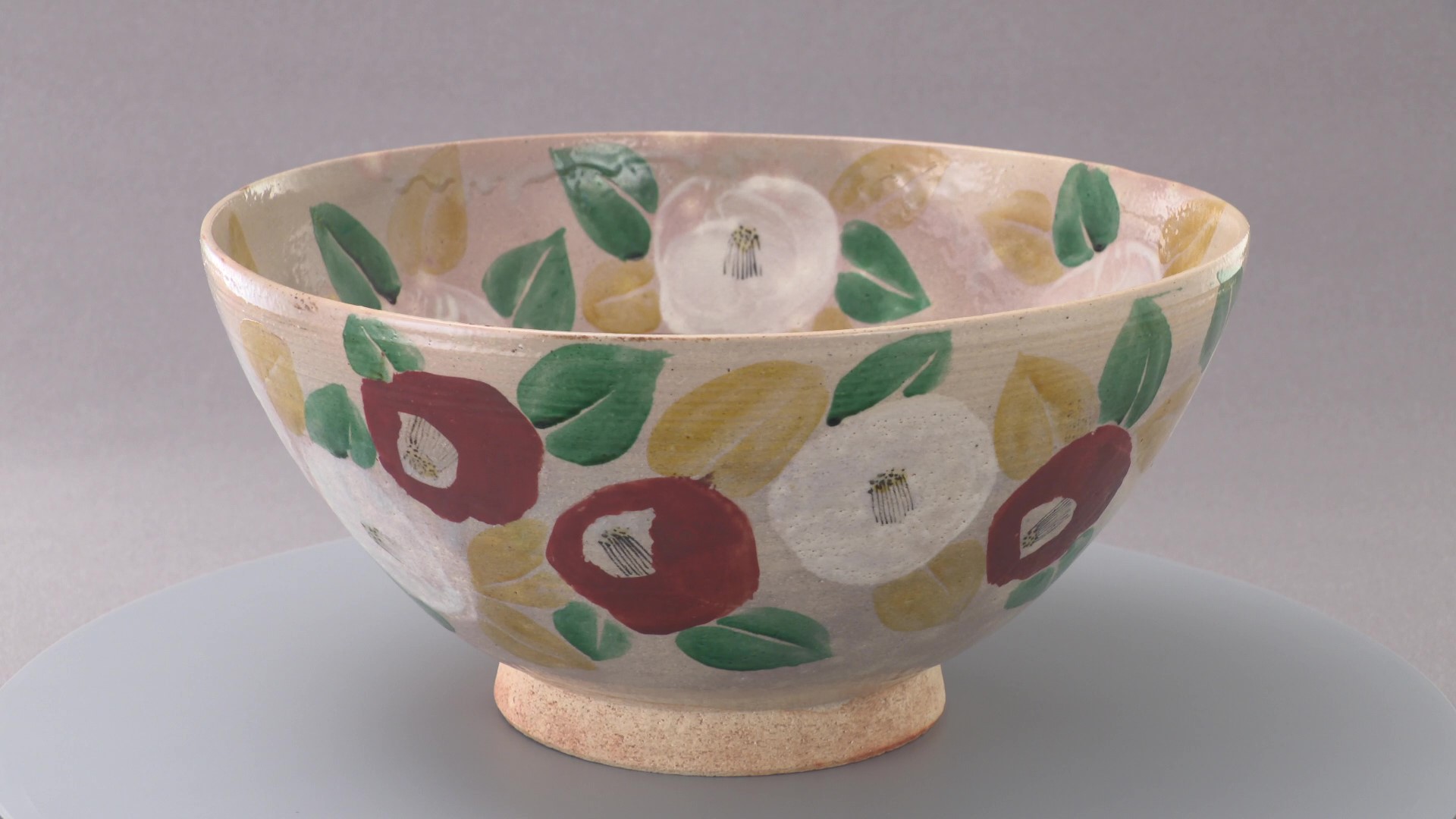 北大路魯山人《紅白椿鉢》c.1938-40年 - 国立工芸館