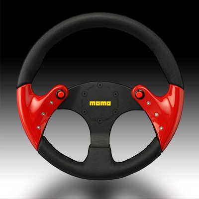 momo スパイダー 35φ ステアリングホイール 黒/赤 momo スパイダー 35φ