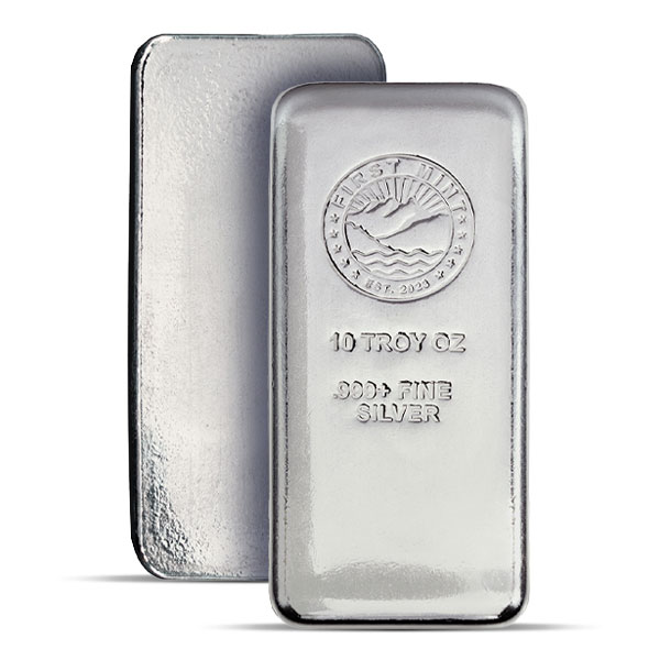First Mint 10 Ounce Cast Bar, .999 Pure Silver