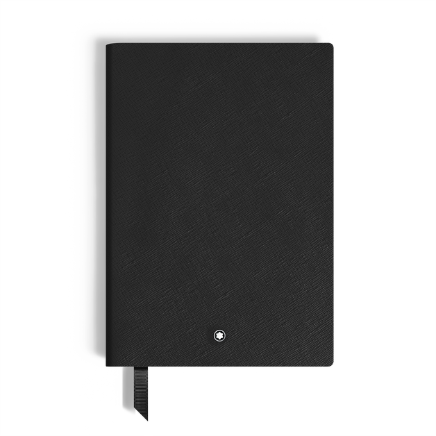 Notebook Medium, Saffiano Leather, Black - Lined Pages - Black