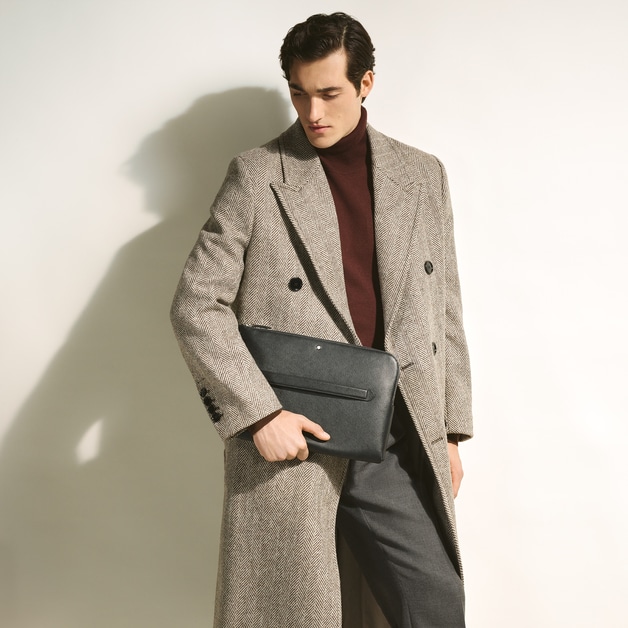 ラップトップケース サルトリアルレザー - レザー - ブラック