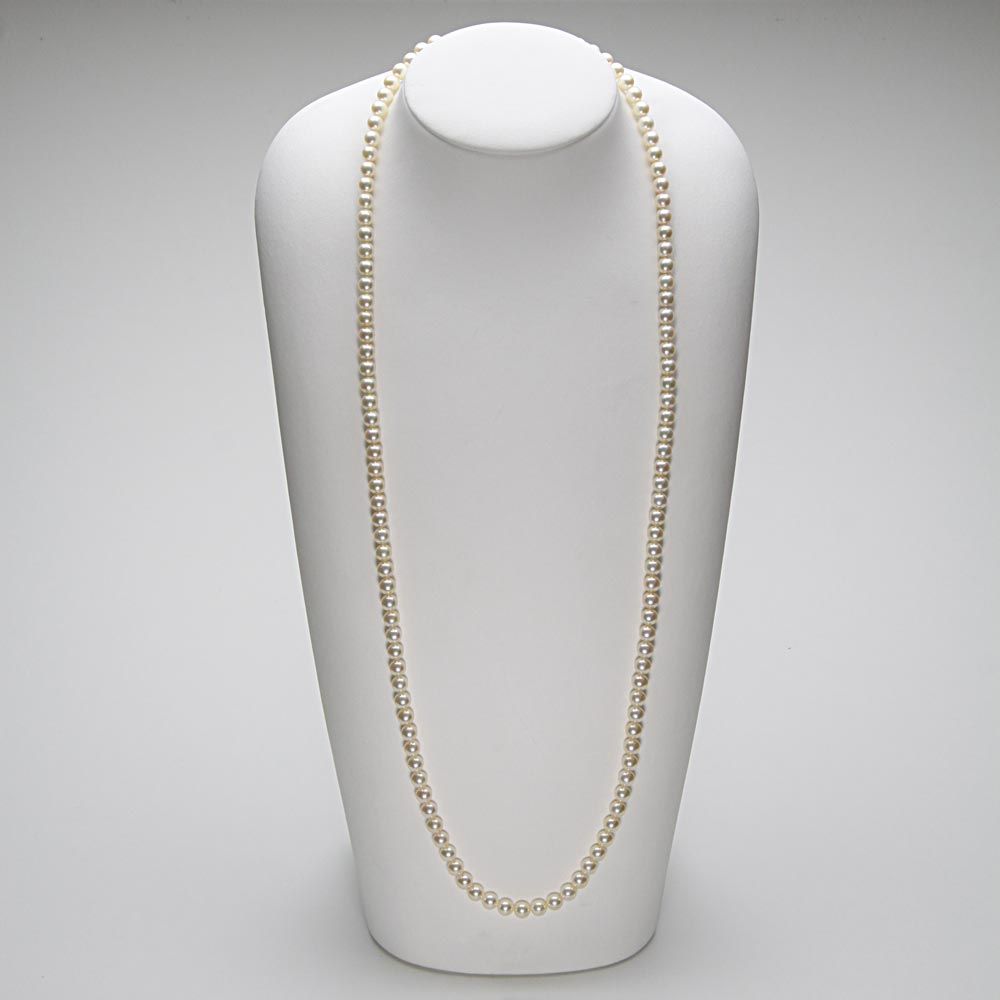 6.5mmアコヤ真珠120cmロングネックレス | Moon Label - 大月真珠