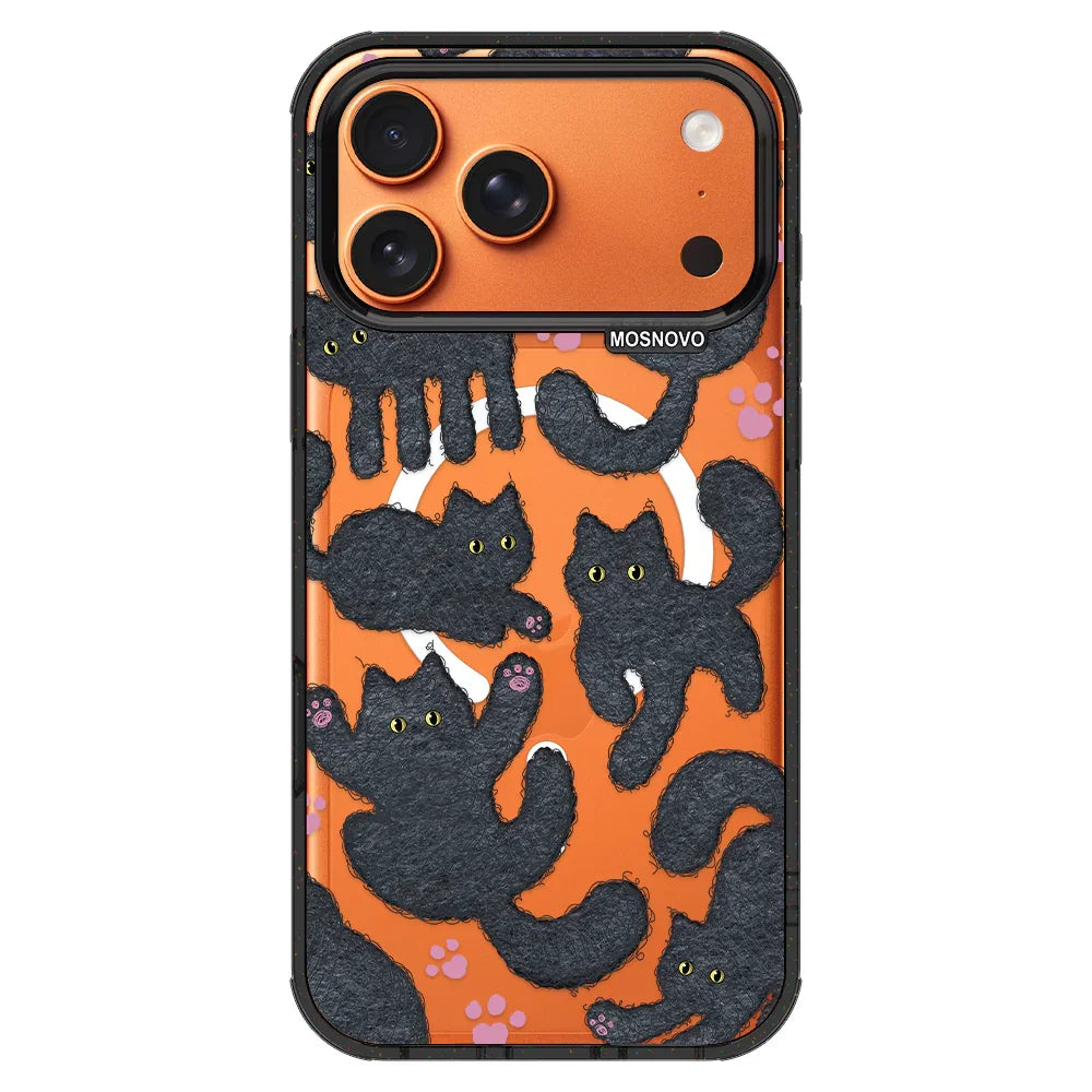 Black Furry Cat Phone Case - iPhone 17 Pro Max Case – MOSNOVO