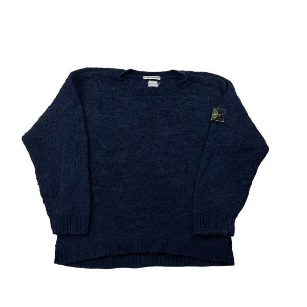 Stone Island 1990s Navy Vintage Chenille Knit Jumper - XL – Mat's