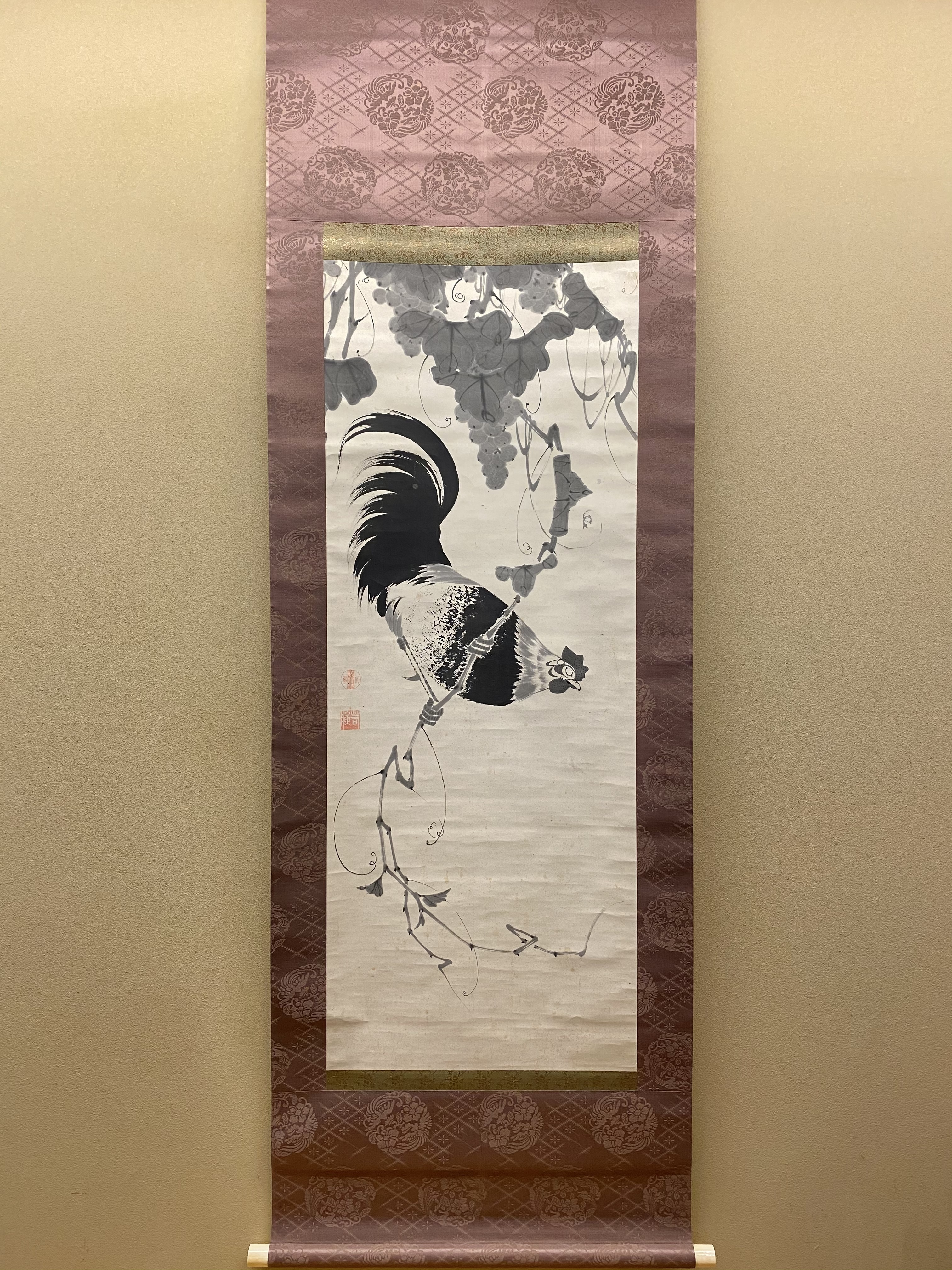 若演 鶏図｜古美術・掛け軸の販売・買取・鑑定-松本松栄堂