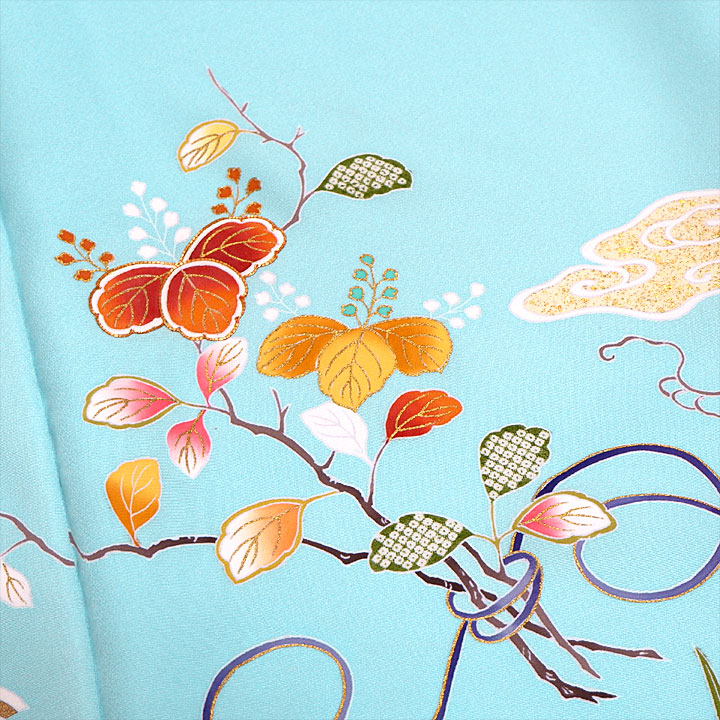 菱健 桐壺ブランド 京友禅訪問着【鮮やかな水色】 [241124-ho-2