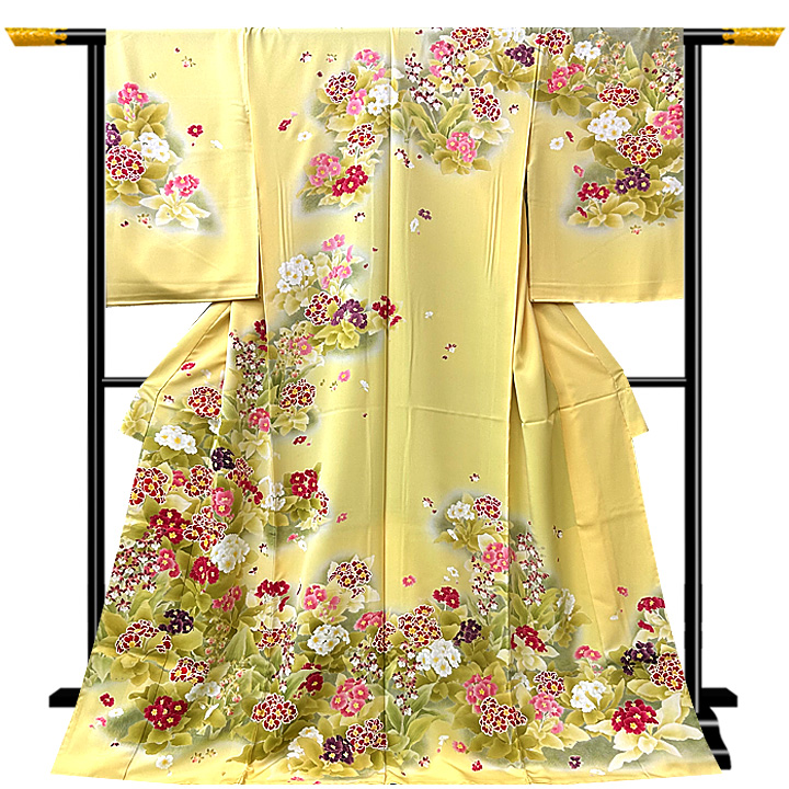 鮮やかに彩られた幻のブランド染の北川謹製の特選訪問着 鮮やかに彩