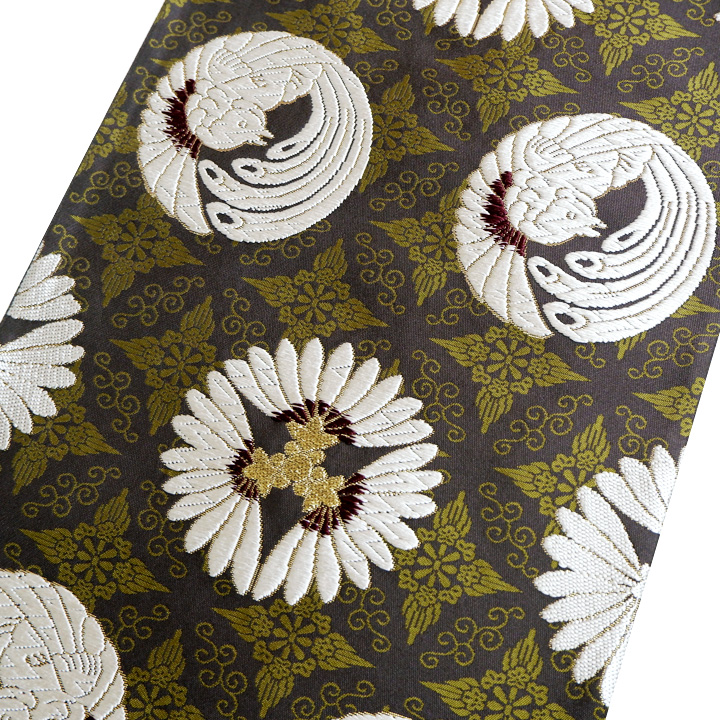 誉田屋源兵衛 謹製 草木染め 全通袋帯【七宝鳳菊文】 [250519-goho-1