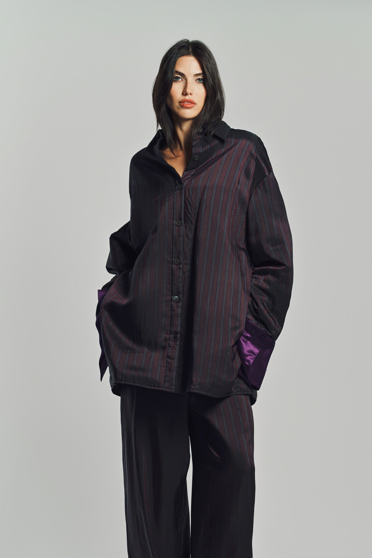 DRIES VAN NOTEN | OVERSIZED STRIPED LONG SLEEVE SHIRT