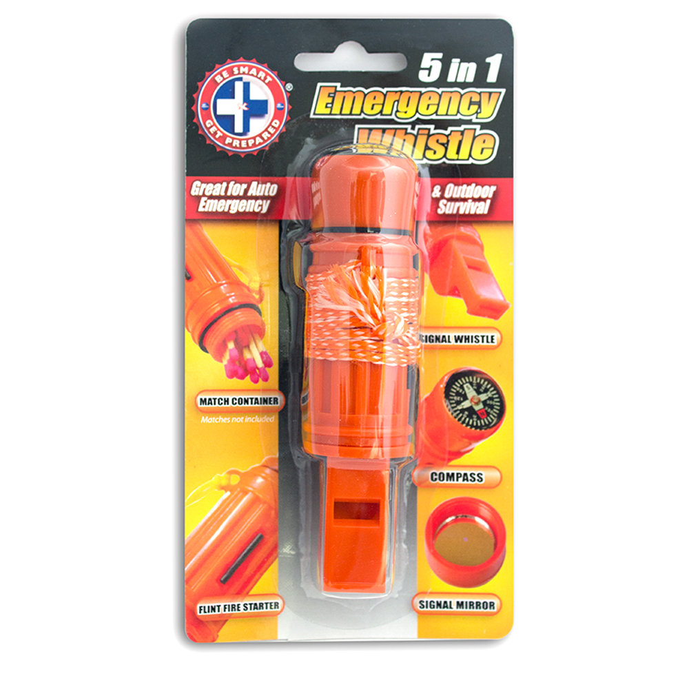 76502 5-In-1 Survival Whistle – Full-Line of Emergency Supplies