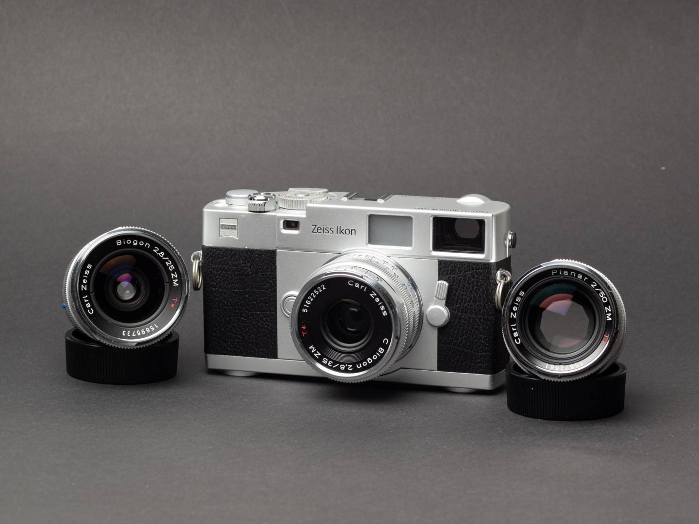 The Zeiss Ikon rangefinder camera with 21, 35 and 50 ZM lenses